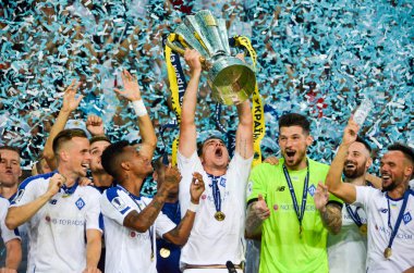 Odessa, Ukrayna - 21 Temmuz 2018: Dinamo Kiev futbolcuları