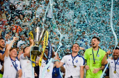 Odessa, Ukrayna - 21 Temmuz 2018: Dinamo Kiev futbolcuları