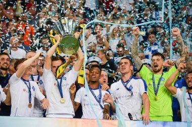 Odessa, Ukrayna - 21 Temmuz 2018: Dinamo Kiev futbolcuları