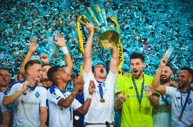 Odessa, Ukrayna - 21 Temmuz 2018: Dinamo Kiev futbolcuları