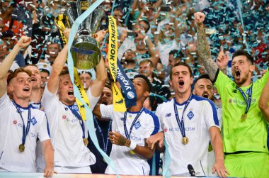 Odessa, Ukrayna - 21 Temmuz 2018: Dinamo Kiev futbolcuları