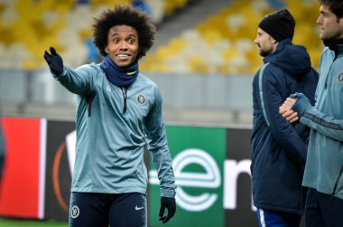 Kiev, Ukrayna - 14 Mart 2019: Uefa Europa L sırasında Willian