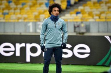 Kiev, Ukrayna - 14 Mart 2019: Uefa Europa L sırasında Willian