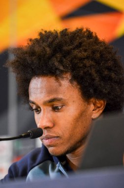 Kiev, Ukrayna - 14 Mart 2019: Willian basın toplantısında 