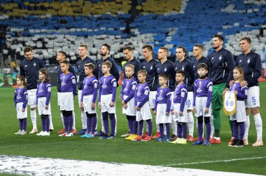 Kiev, Ukrayna - 14 Mart 2019: Dinamo Kiev oyuncusu Ue sırasında