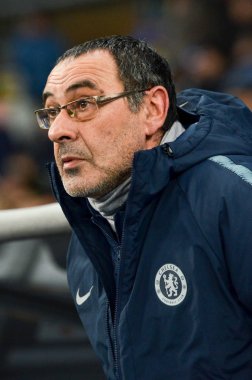 Kiev, Ukrayna - 14 Mart 2019: Teknik Direktör Maurizio Sarri 