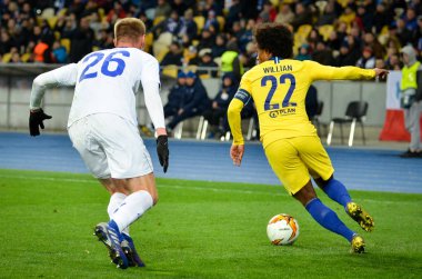 Kiev, Ukrayna - 14 Mart 2019: Uefa E sırasında Willian oyuncu