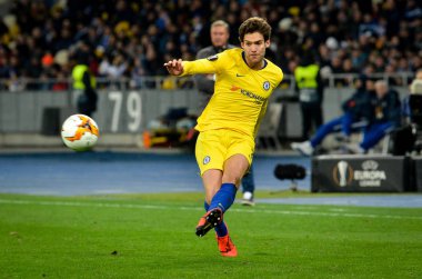 Kiev, Ukrayna - 14 Mart 2019: Marcos Alonso oyuncu sırasında 