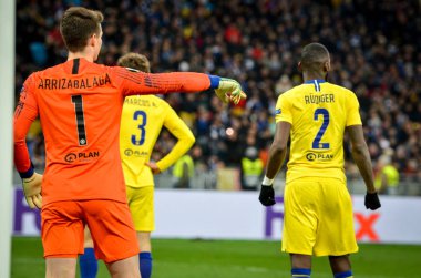 Kiev, Ukrayna - 14 Mart 2019: Uefa sırasında Kepa Arizabalaga