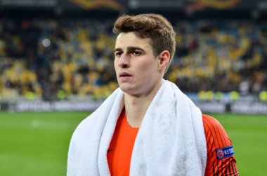 Kiev, Ukrayna - 14 Mart 2019: Uefa sırasında Kepa Arizabalaga