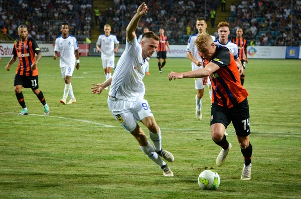 ODESSA, UCRANIA - 21 de julio de 2018: Jugadores de fútbol durante la aleta — Foto de Stock