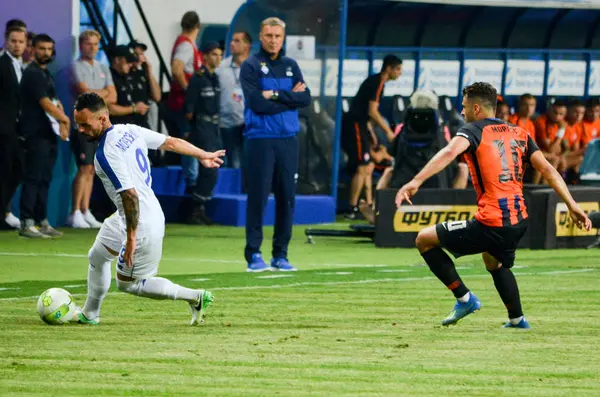 ODESSA, UKRAINE - 21 de julho de 2018: Jogadores de futebol durante a barbatana — Fotografia de Stock