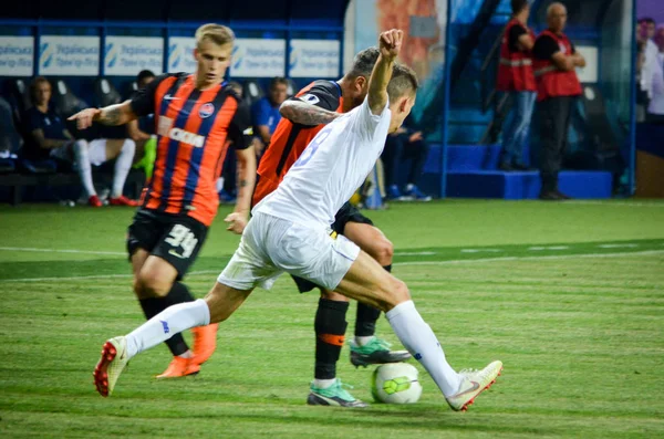 ODESSA, UKRAINE - 21 juillet 2018 : Les joueurs de football pendant la nageoire — Photo