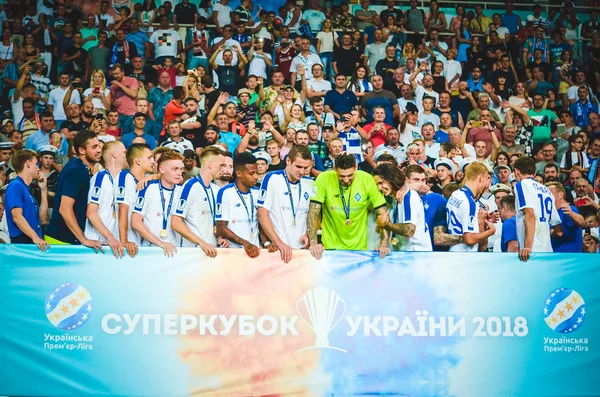 ODESSA, UKRAINE - 21 de julho de 2018: Jogadores de futebol do Dynamo Kiev — Fotografia de Stock