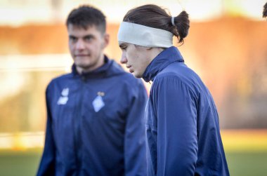 Kiev, Ukrayna - 14 Mart 2019: Dinamo Kiev futbolcuları 