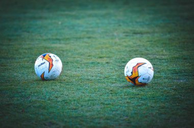 Kiev, Ukrayna - 14 Mart 2019: Avrupa Ligi futbol topu yakın