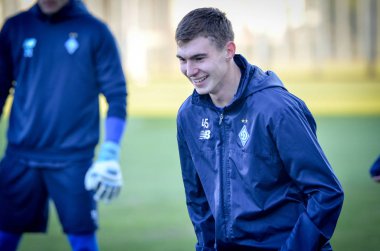 Kiev, Ukrayna - 14 Mart 2019: Dinamo Kiev futbolcuları 