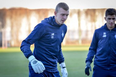 Kiev, Ukrayna - 14 Mart 2019: Dinamo Kiev futbolcuları 