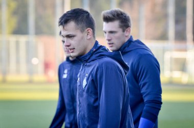 Kiev, Ukrayna - 14 Mart 2019: Dinamo Kiev futbolcuları 