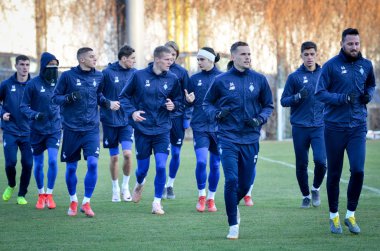 Kiev, Ukrayna - 14 Mart 2019: Dinamo Kiev futbolcuları 