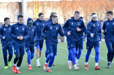 Kiev, Ukrayna - 14 Mart 2019: Dinamo Kiev futbolcuları 