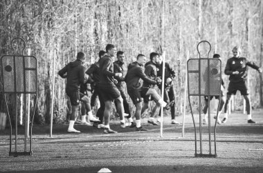 Kiev, Ukrayna - 14 Mart 2019: Dinamo Kiev futbolcuları 