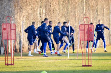 Kiev, Ukrayna - 14 Mart 2019: Dinamo Kiev futbolcuları 