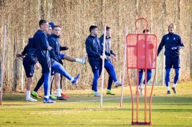 Kiev, Ukrayna - 14 Mart 2019: Dinamo Kiev futbolcuları 