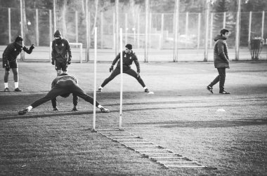 Kiev, Ukrayna - 14 Mart 2019: Dinamo Kiev futbolcuları 