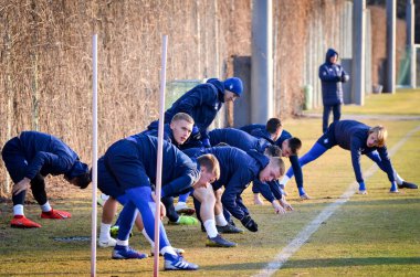 Kiev, Ukrayna - 14 Mart 2019: Dinamo Kiev futbolcuları 