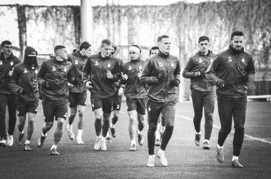 Kiev, Ukrayna - 14 Mart 2019: Dinamo Kiev futbolcuları 