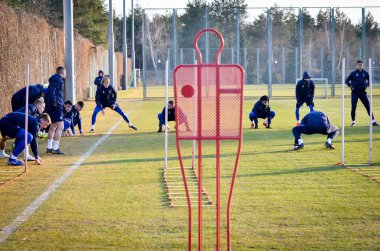 Kiev, Ukrayna - 14 Mart 2019: Dinamo Kiev futbolcuları 