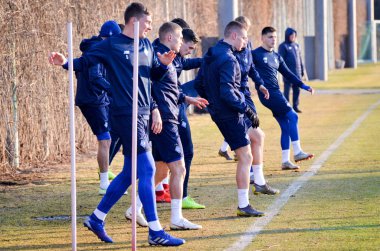 Kiev, Ukrayna - 14 Mart 2019: Dinamo Kiev futbolcuları 
