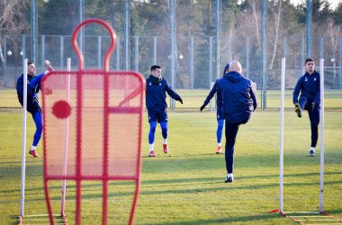 Kiev, Ukrayna - 14 Mart 2019: Dinamo Kiev futbolcuları 
