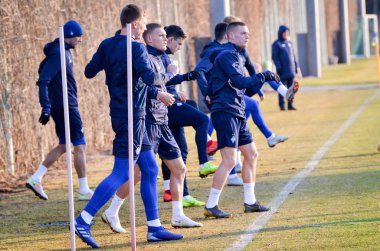 Kiev, Ukrayna - 14 Mart 2019: Dinamo Kiev futbolcuları 