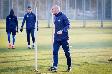 Kiev, Ukrayna - 14 Mart 2019: Dinamo Kiev futbolcuları 