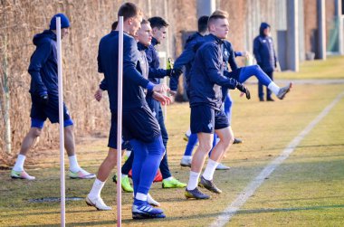 Kiev, Ukrayna - 14 Mart 2019: Dinamo Kiev futbolcuları 