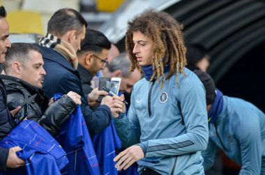 Kiev, Ukrayna - 14 Mart 2019: Ethan Ampadu imza dur verir