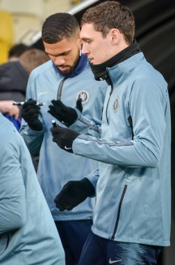 Kiev, Ukrayna - 14 Mart 2019: Uefa'da futbolcu