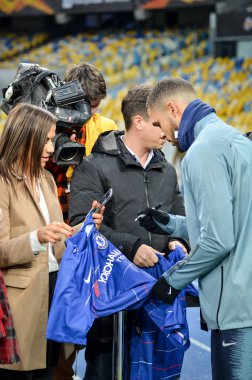 Kiev, Ukrayna - 14 Mart 2019: Ruben Loftus-Cheek oyuncusu durin