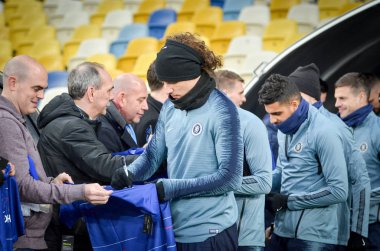 Kiev, Ukrayna - 14 Mart 2019: David Luiz oyuncu Ue sırasında