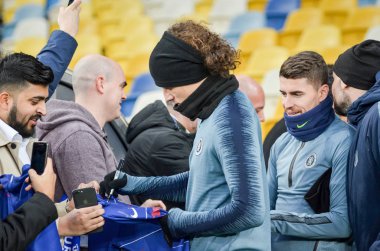 Kiev, Ukrayna - 14 Mart 2019: David Luiz oyuncu Ue sırasında