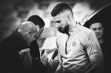 Kiev, Ukrayna - 14 Mart 2019: Olivier Giroud oyuncu sırasında
