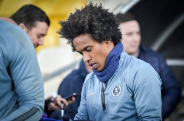 Kiev, Ukrayna - 14 Mart 2019: Uefa Europa L sırasında Willian