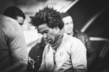 Kiev, Ukrayna - 14 Mart 2019: Uefa Europa L sırasında Willian