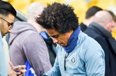 Kiev, Ukrayna - 14 Mart 2019: Uefa Europa L sırasında Willian