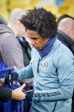 Kiev, Ukrayna - 14 Mart 2019: Uefa Europa L sırasında Willian