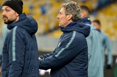 Kiev, Ukrayna - 14 Mart 2019: Maç öncesi antrenman oyunu