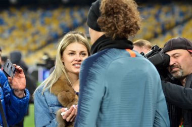 Kiev, Ukrayna - 14 Mart 2019: David Luiz oyuncu Ue sırasında