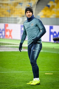 Kiev, Ukrayna - 14 Mart 2019: Eden Hazard oyuncusu U sırasında